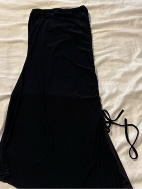 PrettyLittleThing Black Mini Dress with Side Tie